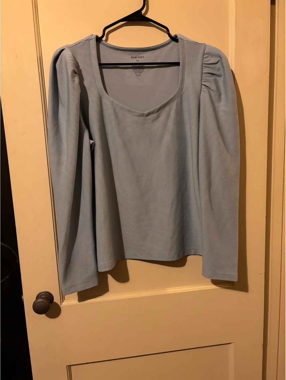 Nine West light blue long sleeve top XL